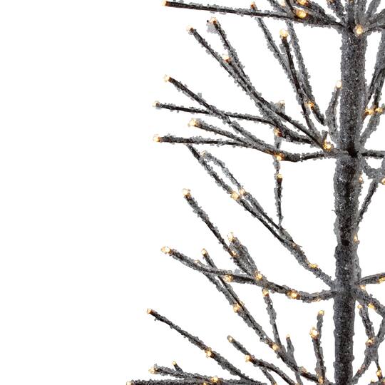6ft. Pre-Lit Brown Artificial Christmas Tree with LED Clear Icicle Lights